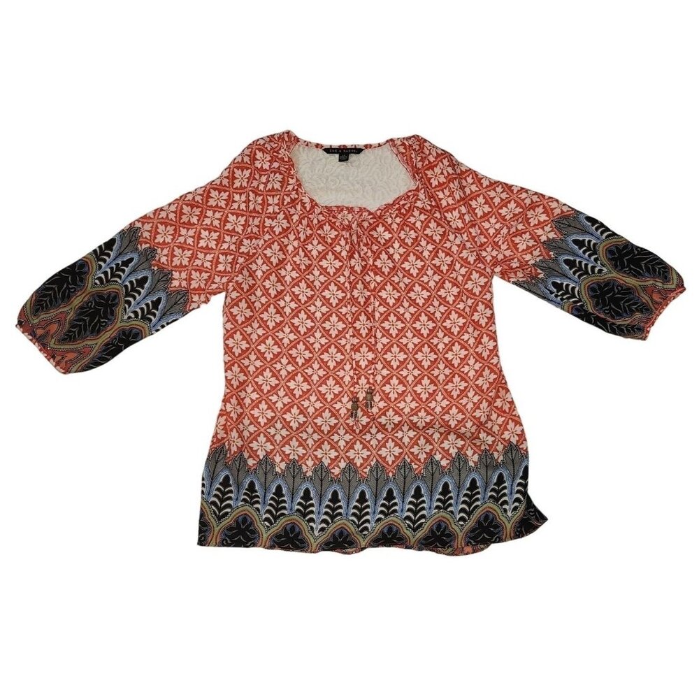 Zac & Rachel Womens Boho Tunic Top Small